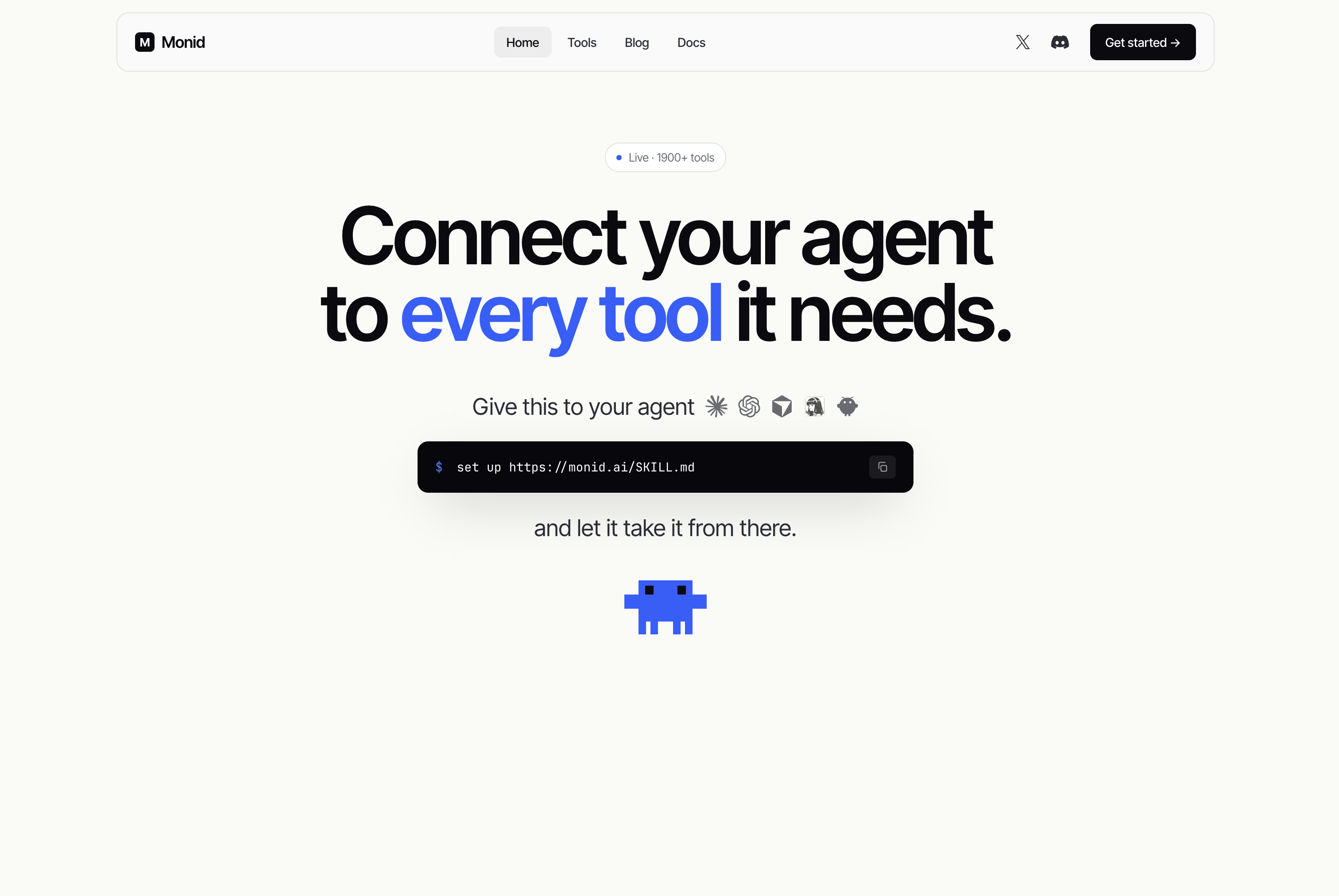 Monid product screenshot