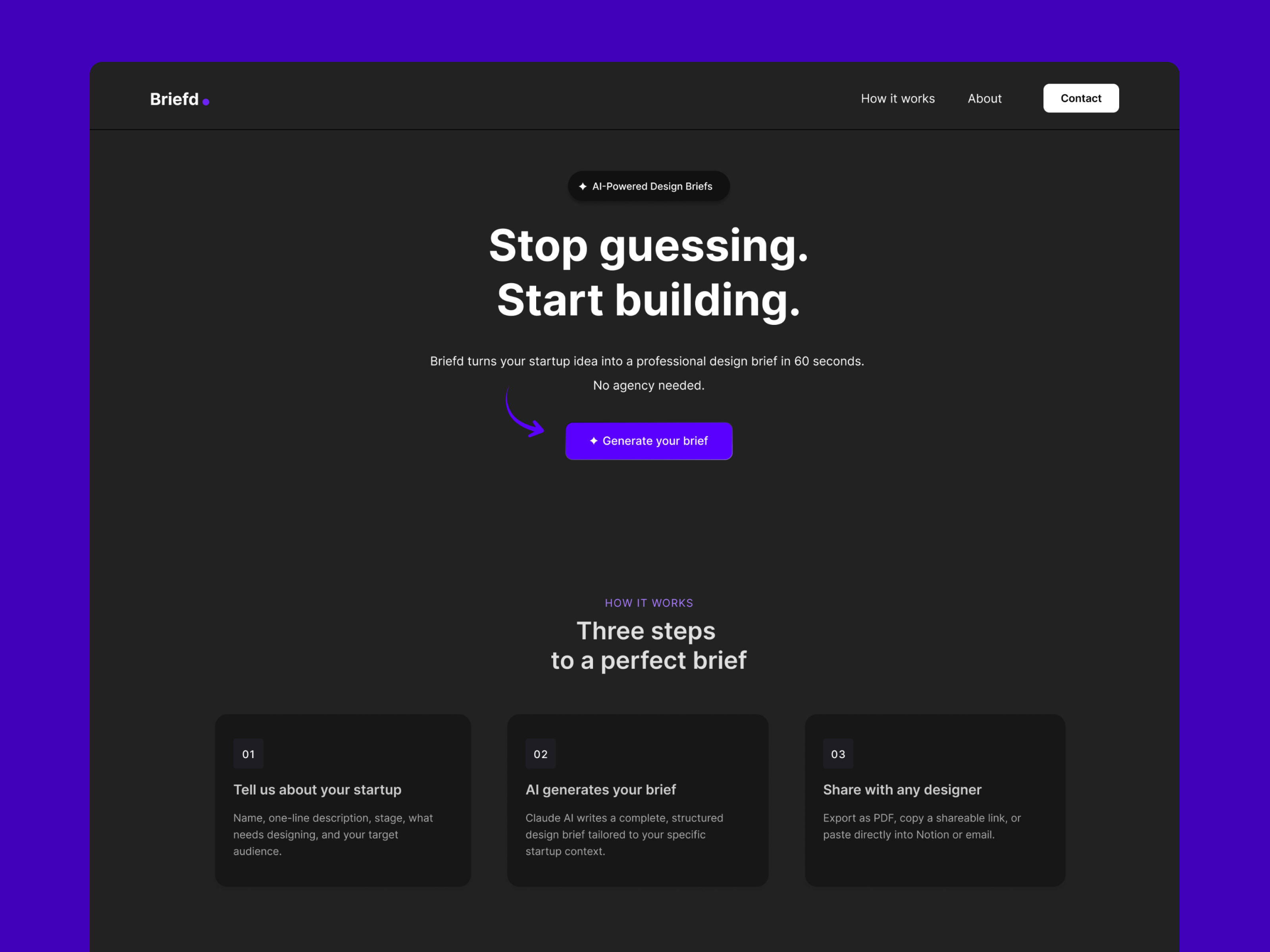 Briefd product screenshot